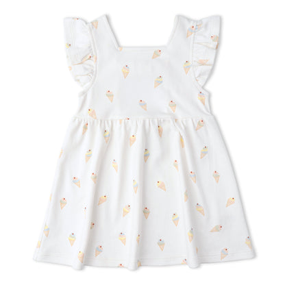 Organic Cutout Back Dress - Ice Cream