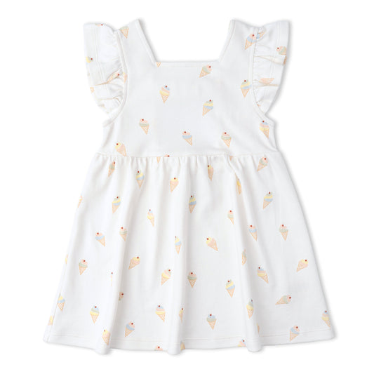 Organic Cutout Back Dress - Ice Cream