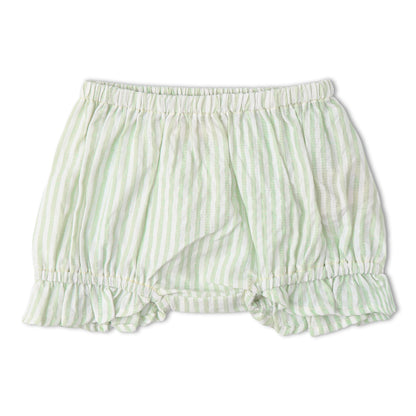 Organic Smocked Top And Bloomer Set - Basil Stripes