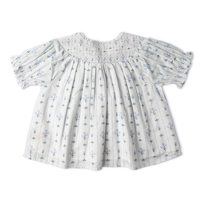 Organic Smocked Top & Shorts Set - Blue Vines