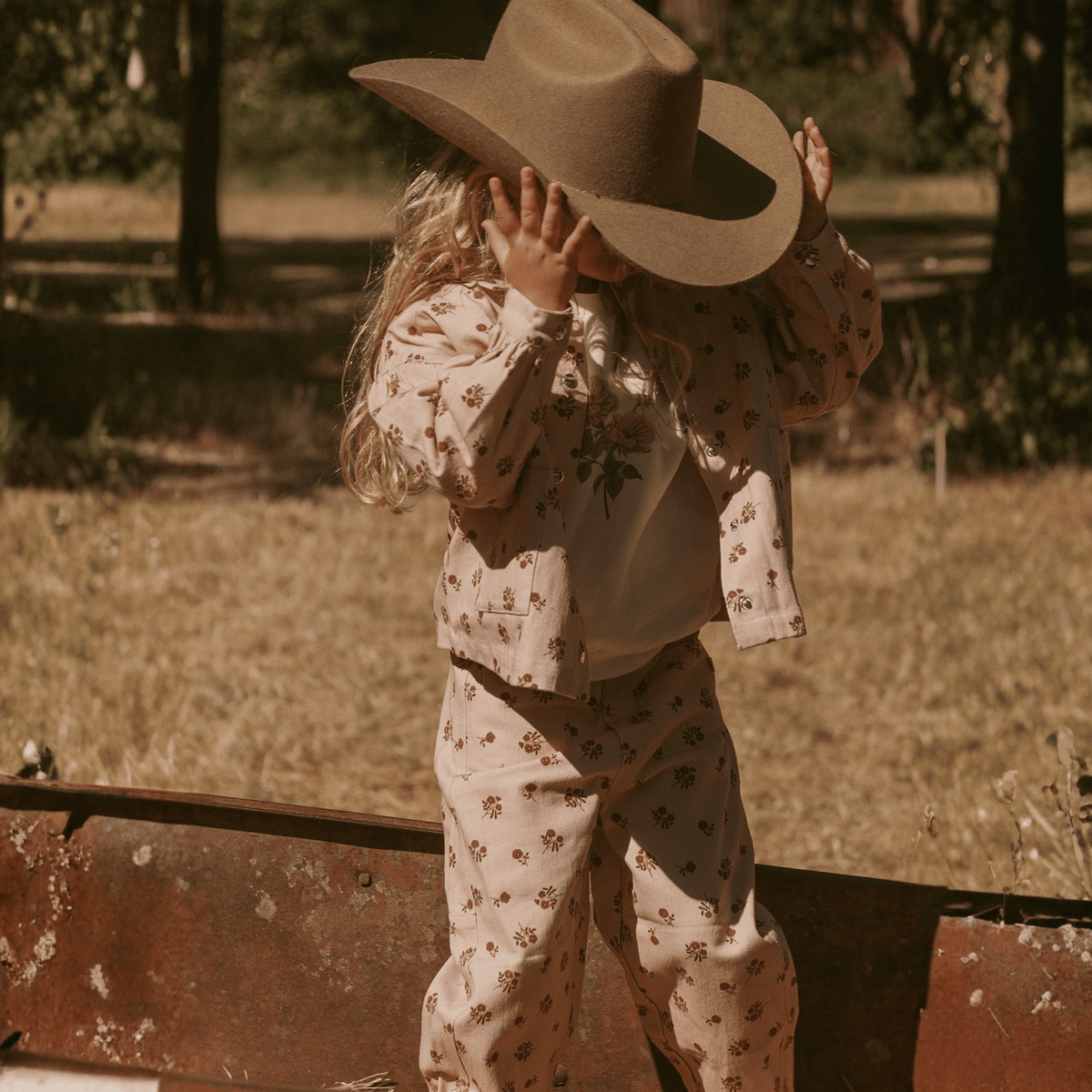 Organic Twill Barrel Pants - Rosebud