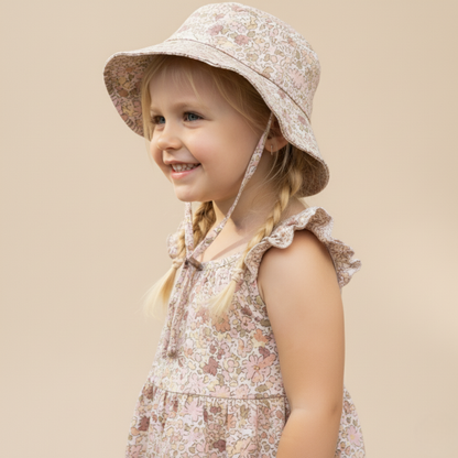 Organic Bucket Sun Hat - Pastel Bloom