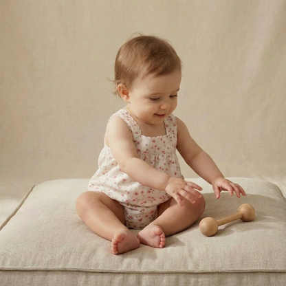Organic Scalloped Top & Bloomers Set - Pink  Bloom