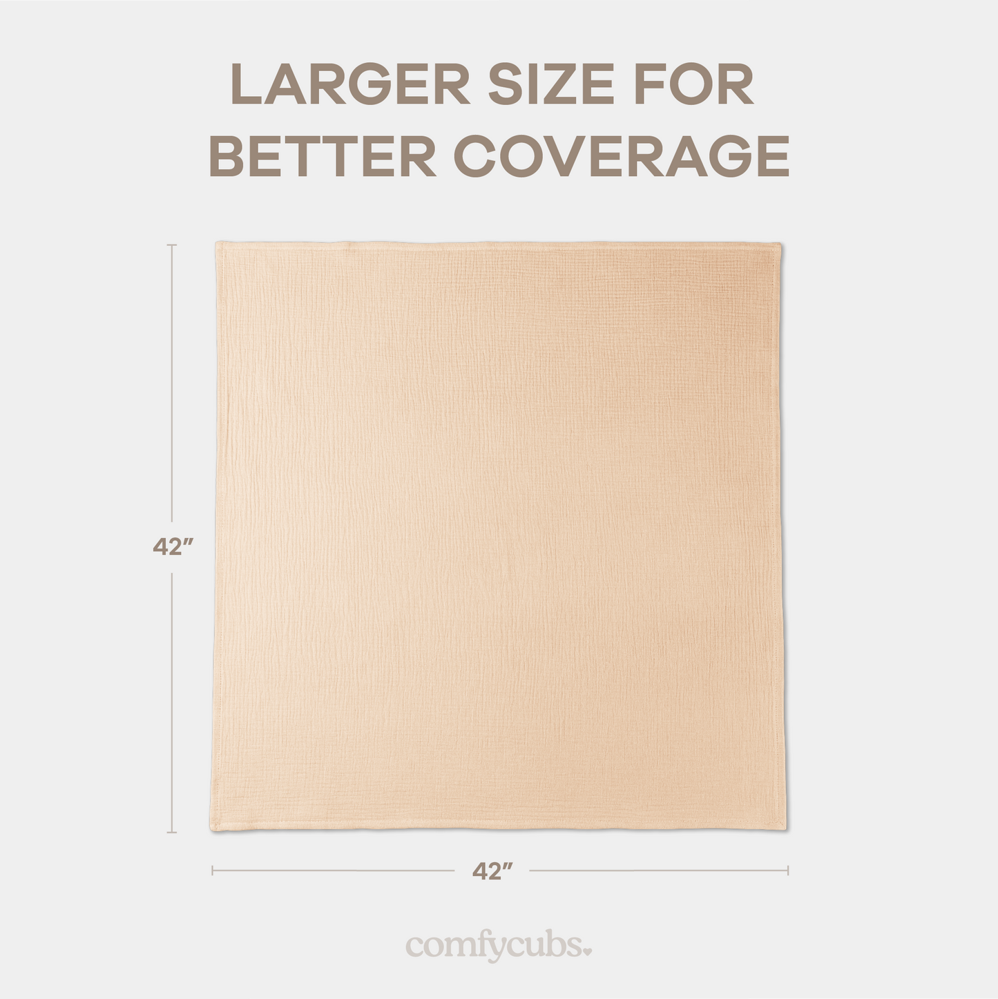 Muslin Swaddle Blankets Pack of 3, 42” x 42” in Cream, Blush, Mauve