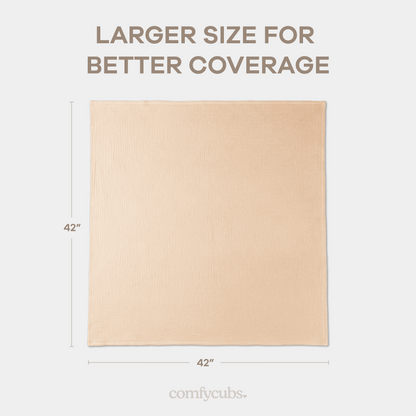 Muslin Swaddle Blankets Pack of 3, 42” x 42” in Cream, Blush, Mauve