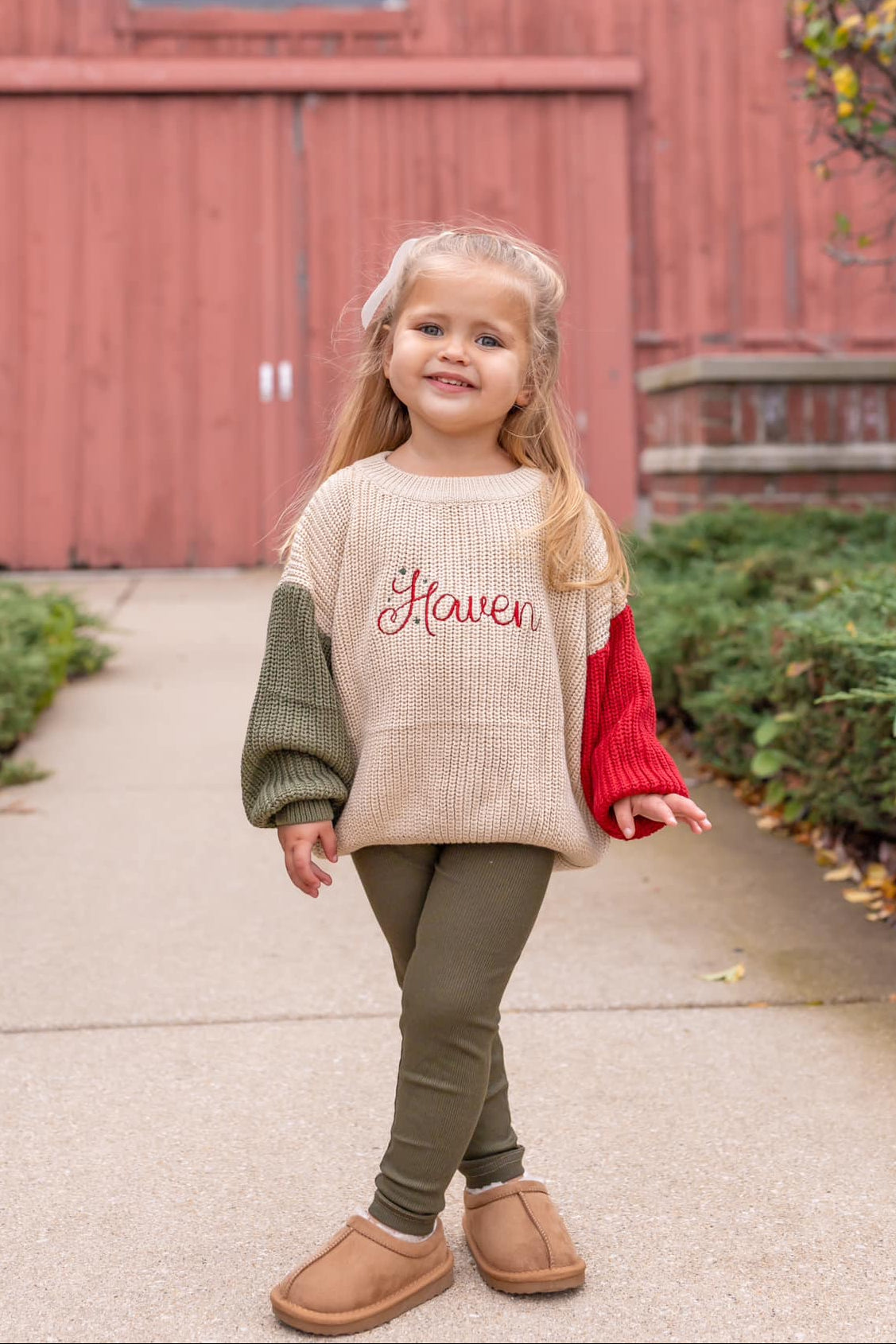 Ribbed Bamboo Leggings - Green or Red Christmas Coordinating
