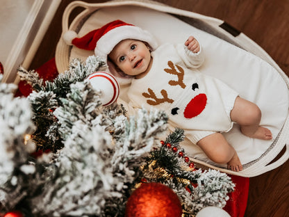 Reindeer Knit Sweater Romper