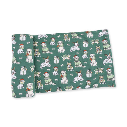 Christmas Dogs Uni - Bamboo - Swaddle Blanket