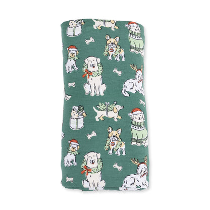 Christmas Dogs Uni - Bamboo - Swaddle Blanket