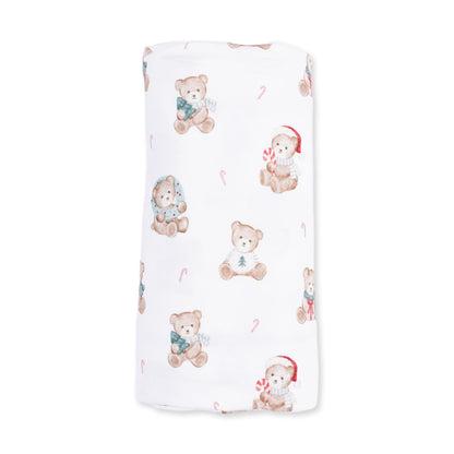 Christmas Teddy Bears Uni - Bamboo - Swaddle Blanket