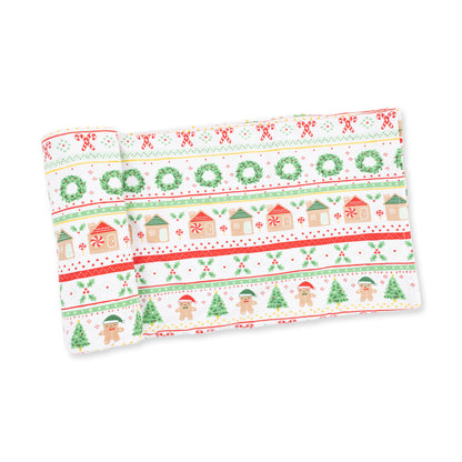 Gingerbread Fair Isle Uni - Bamboo - Swaddle Blanket