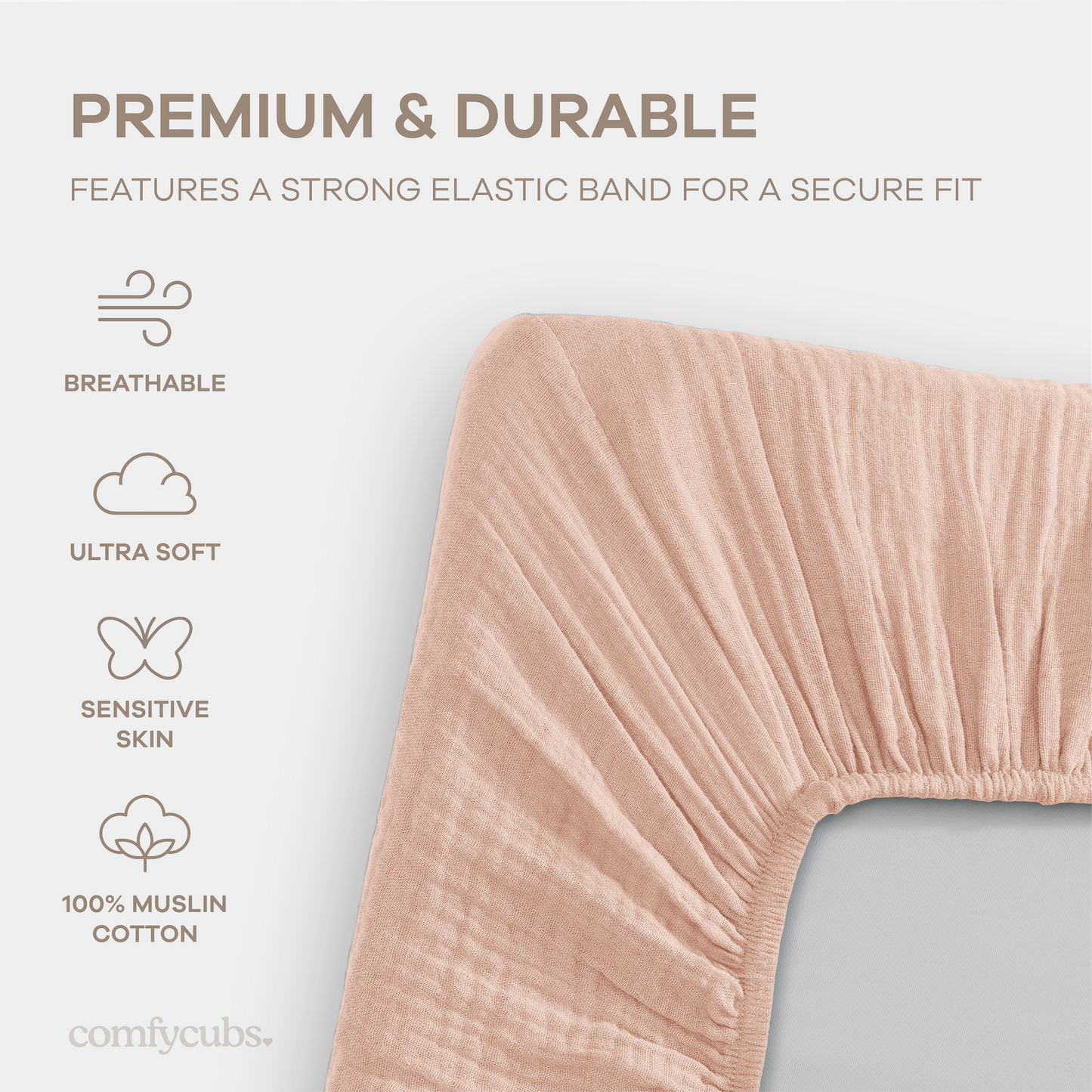 Muslin Cotton Bassinet Sheets, 2 Pack in Mauve and Blush