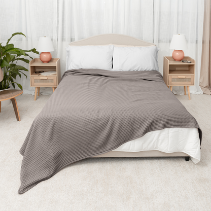 Adult Waffle Blankets in Charcoal