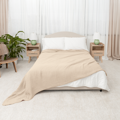 Adult Muslin Blanket in Sand