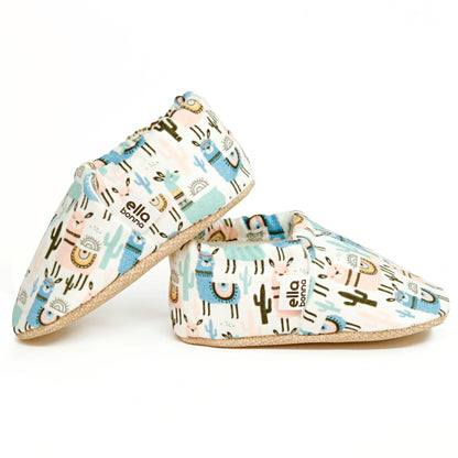 Ella Bonna Non-Slip Sole Lama Patterned Baby Booties, Home Boot Slippers Nursery Shoes