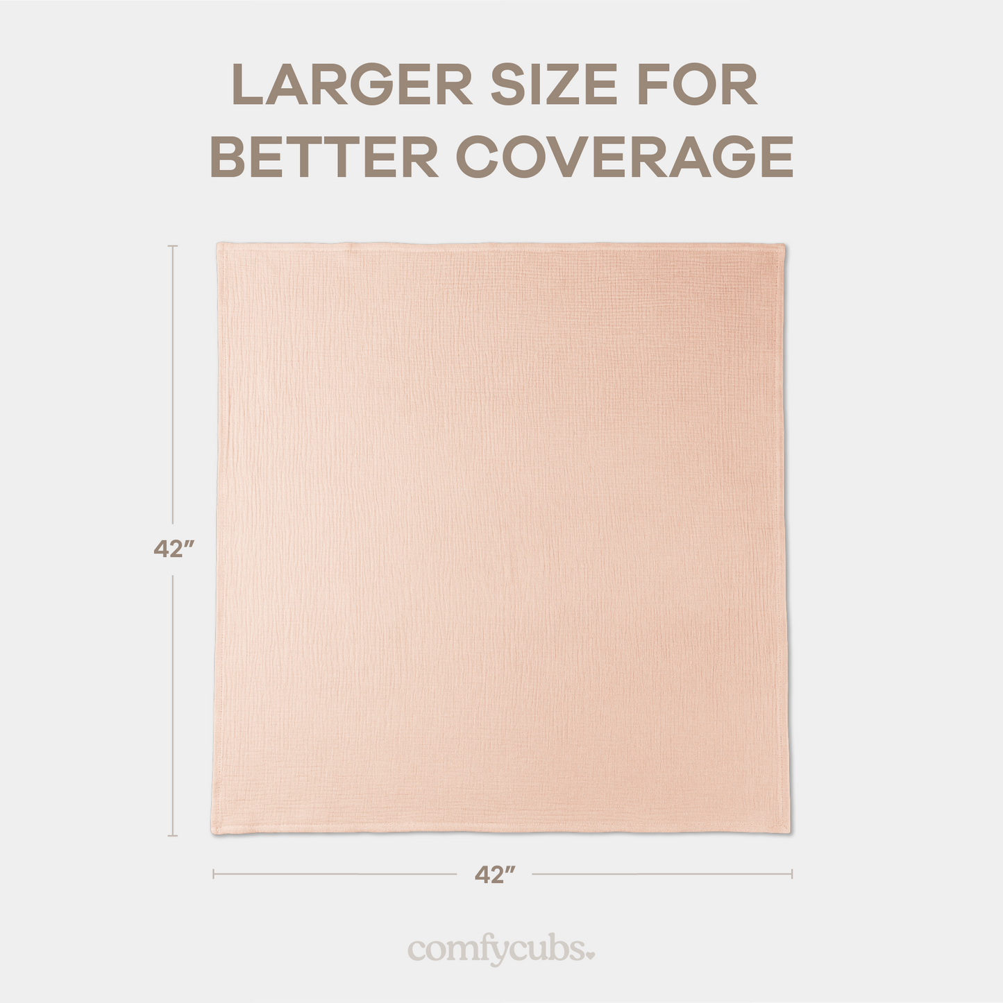 Muslin Swaddle Blankets Pack of 3, 42” x 42” in Blush, Bold Blush, Dusty Rose