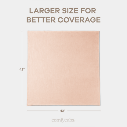 Muslin Swaddle Blankets Pack of 3, 42” x 42” in Blush, Bold Blush, Dusty Rose