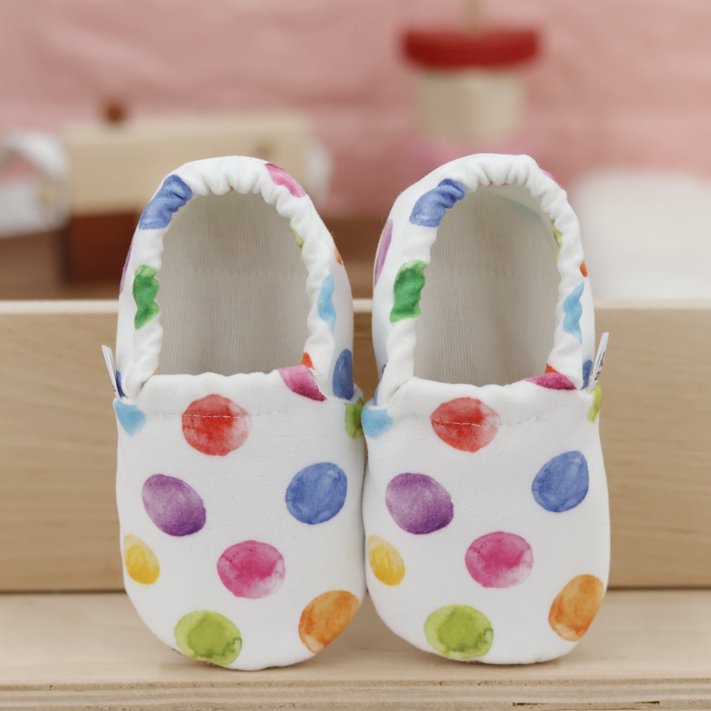 Ella Bonna Non-Slip Sole Color Dots Baby Booties, Home Boot Slippers Nursery Shoes