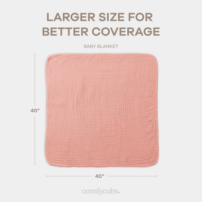 Baby Muslin Blanket in Bold Blush