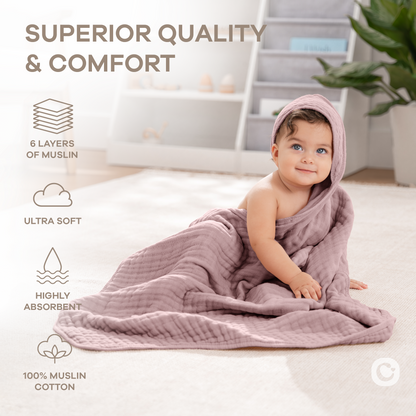 Baby Hooded Towels in Mauve