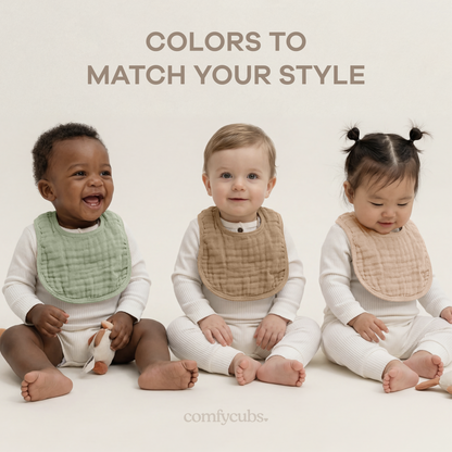 Muslin Bibs in Wine