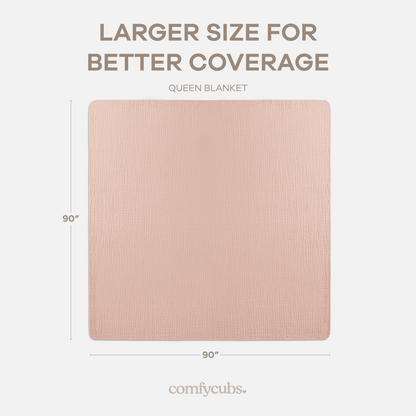 Adult Muslin Blanket in Blush