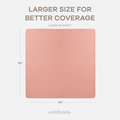 Adult Muslin Blanket in Bold Blush