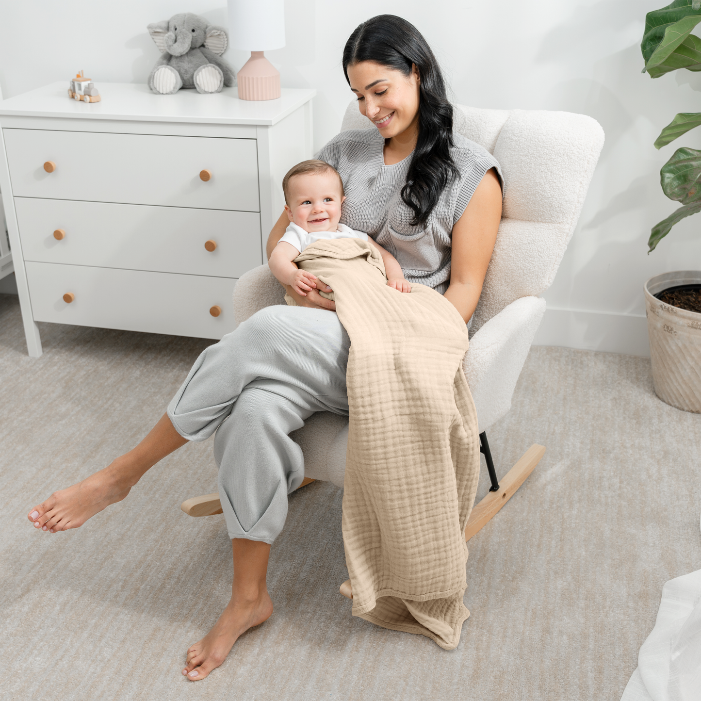 Baby Muslin Blanket in Sand