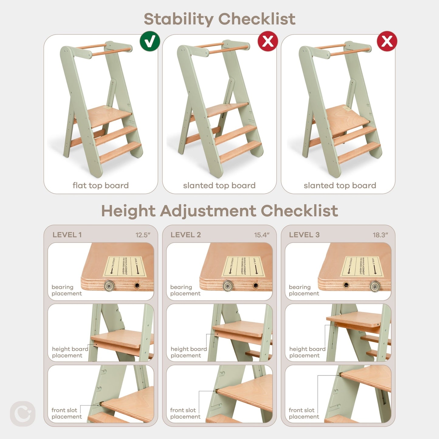 Kids Step Stool for Ages 3+ in Blush