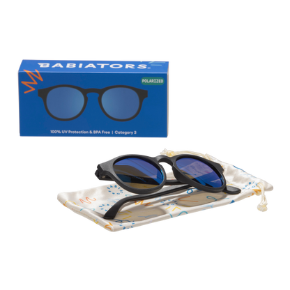 Jet Black Keyhole | Polarized Cobalt Blue Mirrored Lenses