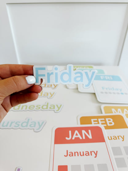 Calendar (Days, Months, Seasons) Flashcards and Magnets