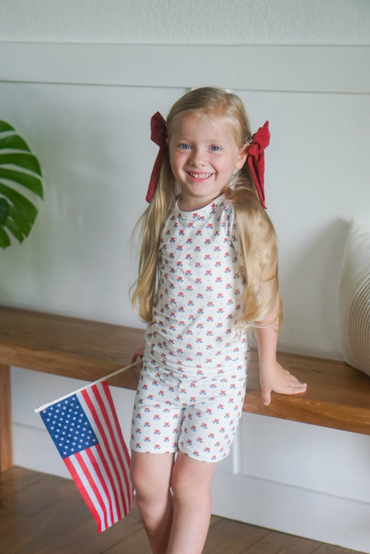 Red White & Blue Tulip 2pc Bamboo Pajamas