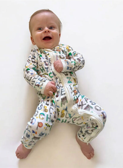 Baby Zippered One-Piece - NYC Alphabet
