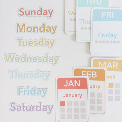 Calendar (Days, Months, Seasons) Flashcards and Magnets