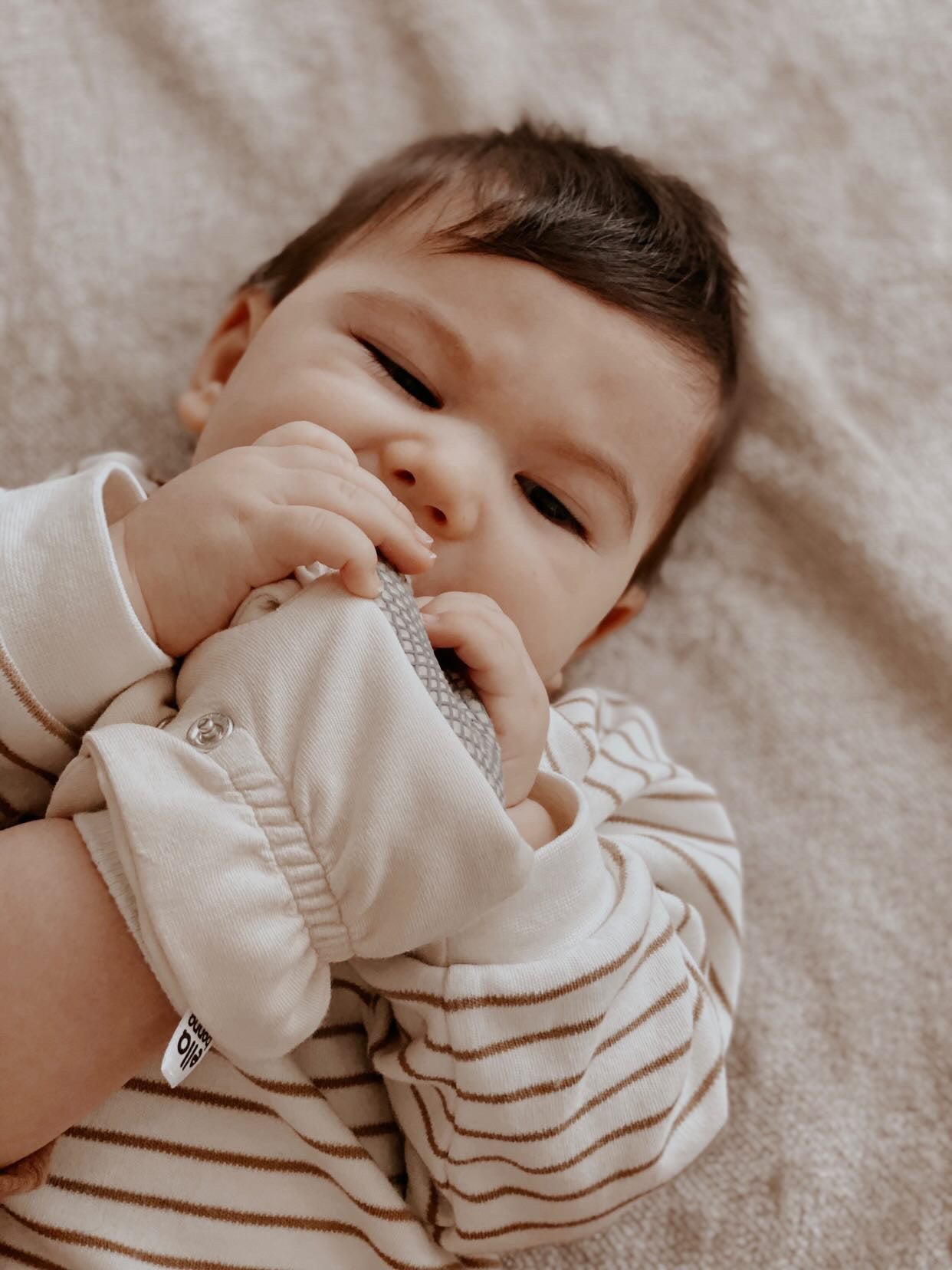 Organic Cotton Baby Booties, Non-Slip Sole, Cotton Newborn Booties Home Nursery Shoes, Beige