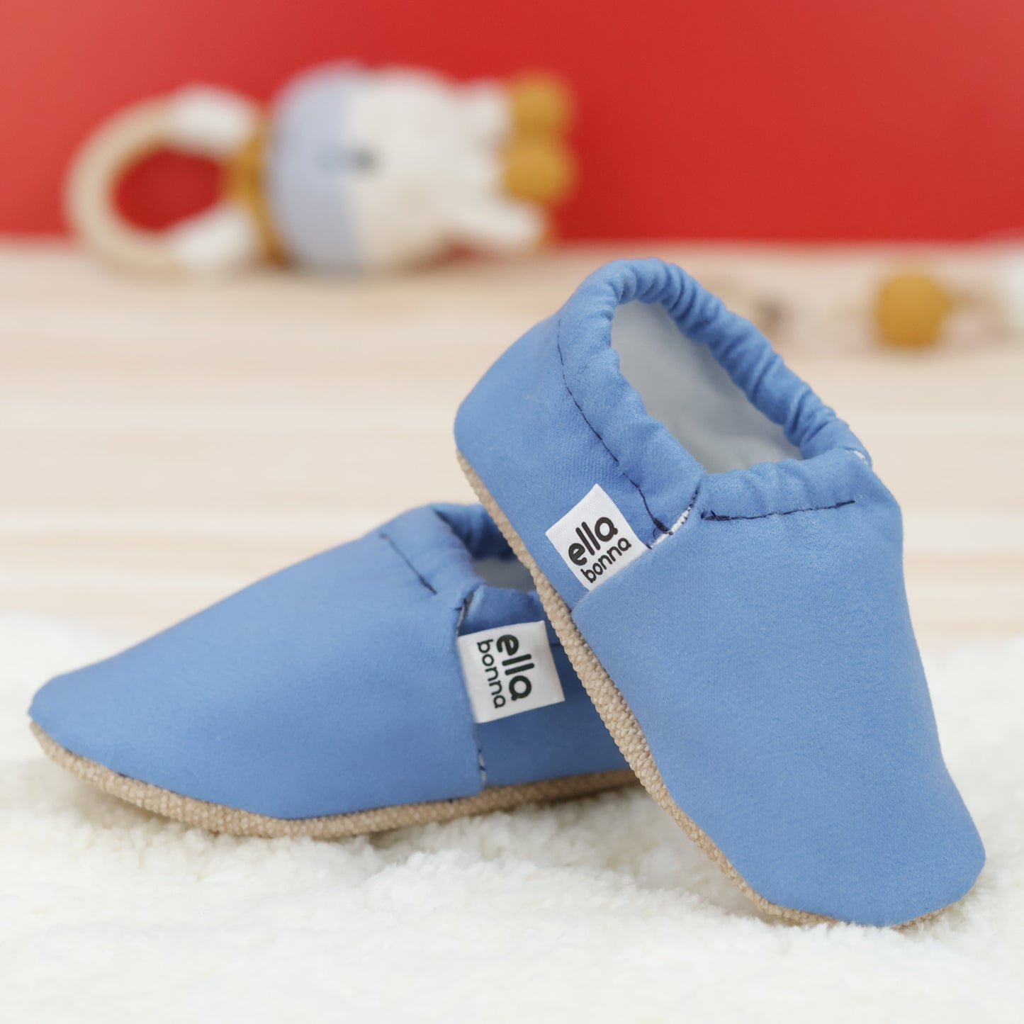Ella Bonna Baby Moccasins, Slippers, Blue