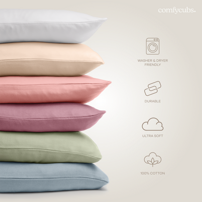 Toddler Pillows with Soft Cotton Pillow Case in Cream