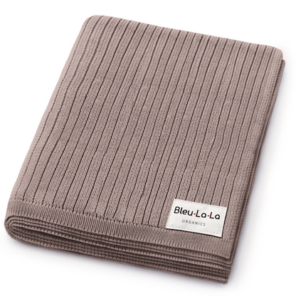 Organic Ribbed Knit Cotton Baby Blanket