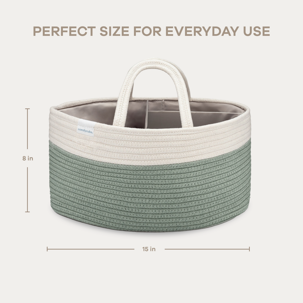 Rope Diaper Caddy in Sage
