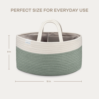 Rope Diaper Caddy in Sage