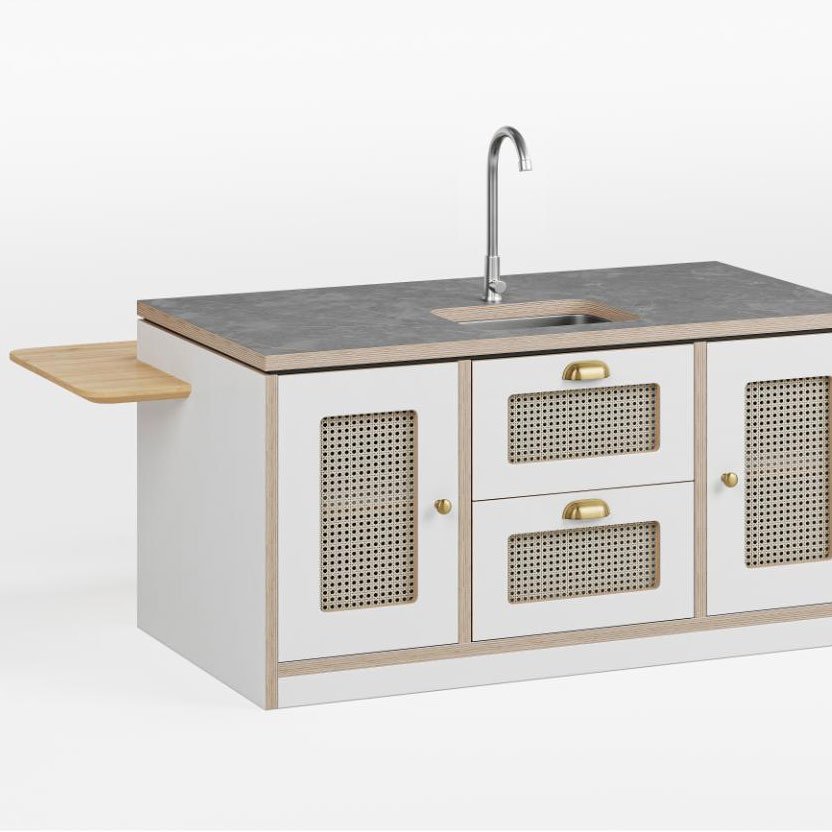 Macedon Breakfast Bar – Modern Play Island with Stools Included