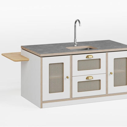 Macedon Breakfast Bar – Modern Play Island with Stools Included