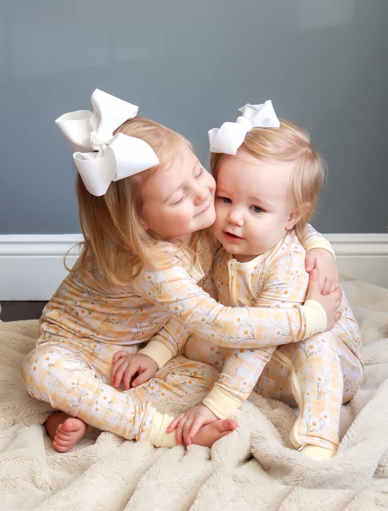 Yellow Daisy Baby Bamboo Zipper Romper