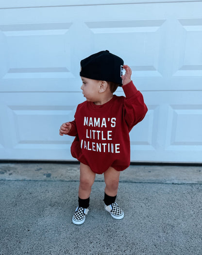 Mama's Little Valentine Sweatshirt Romper - more colors
