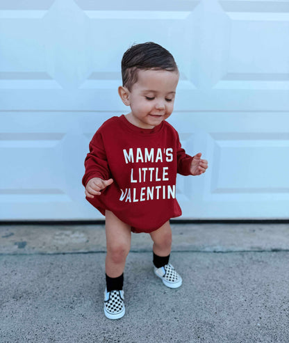 Mama's Little Valentine Sweatshirt Romper - more colors