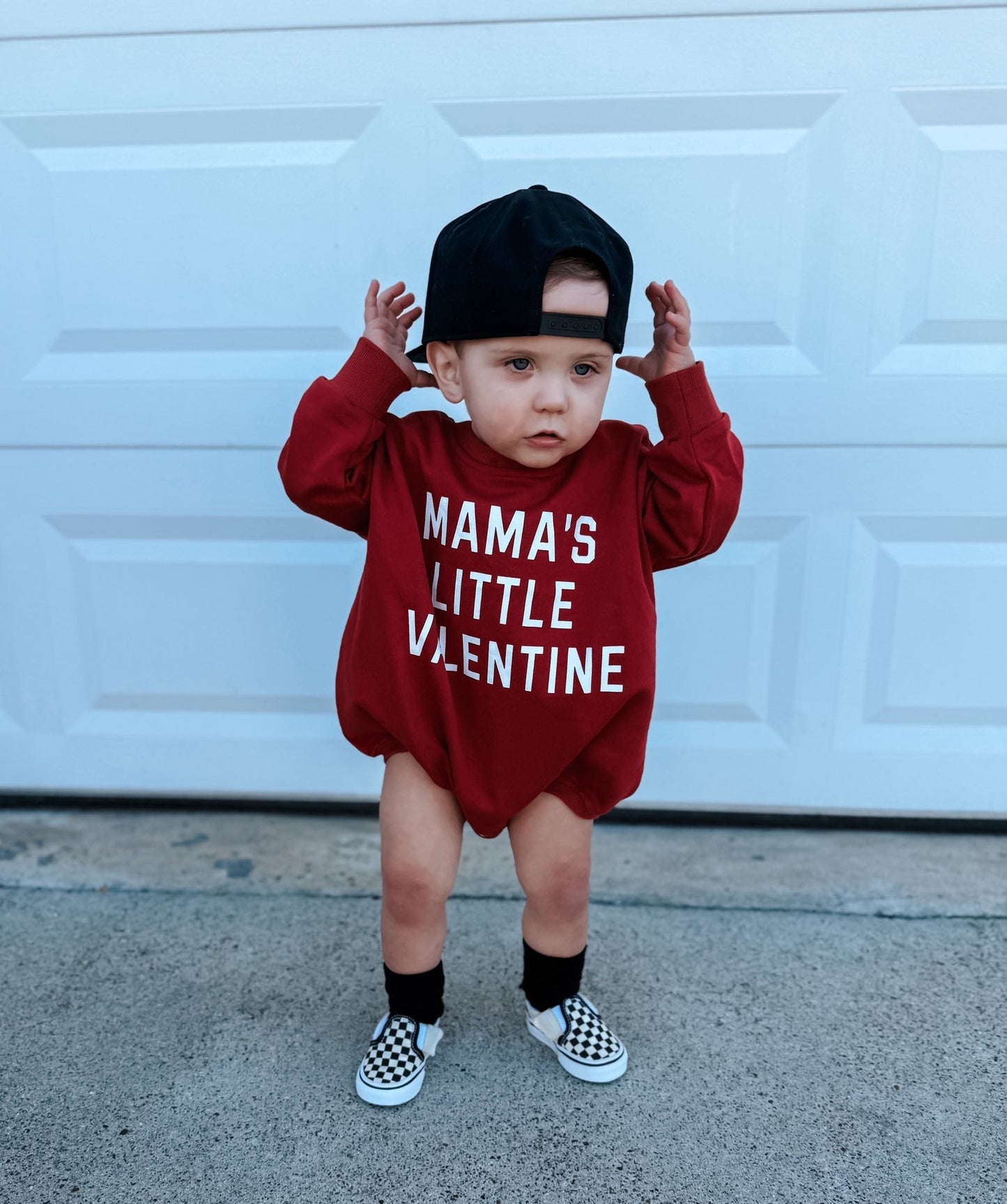 Mama's Little Valentine Sweatshirt Romper - more colors
