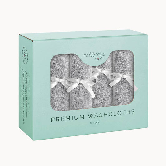 Ultra Soft Bamboo Washcloths in Grey - 6 Pack