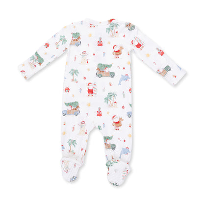 Beach Christmas - Bamboo - 2 Way Zipper Footie