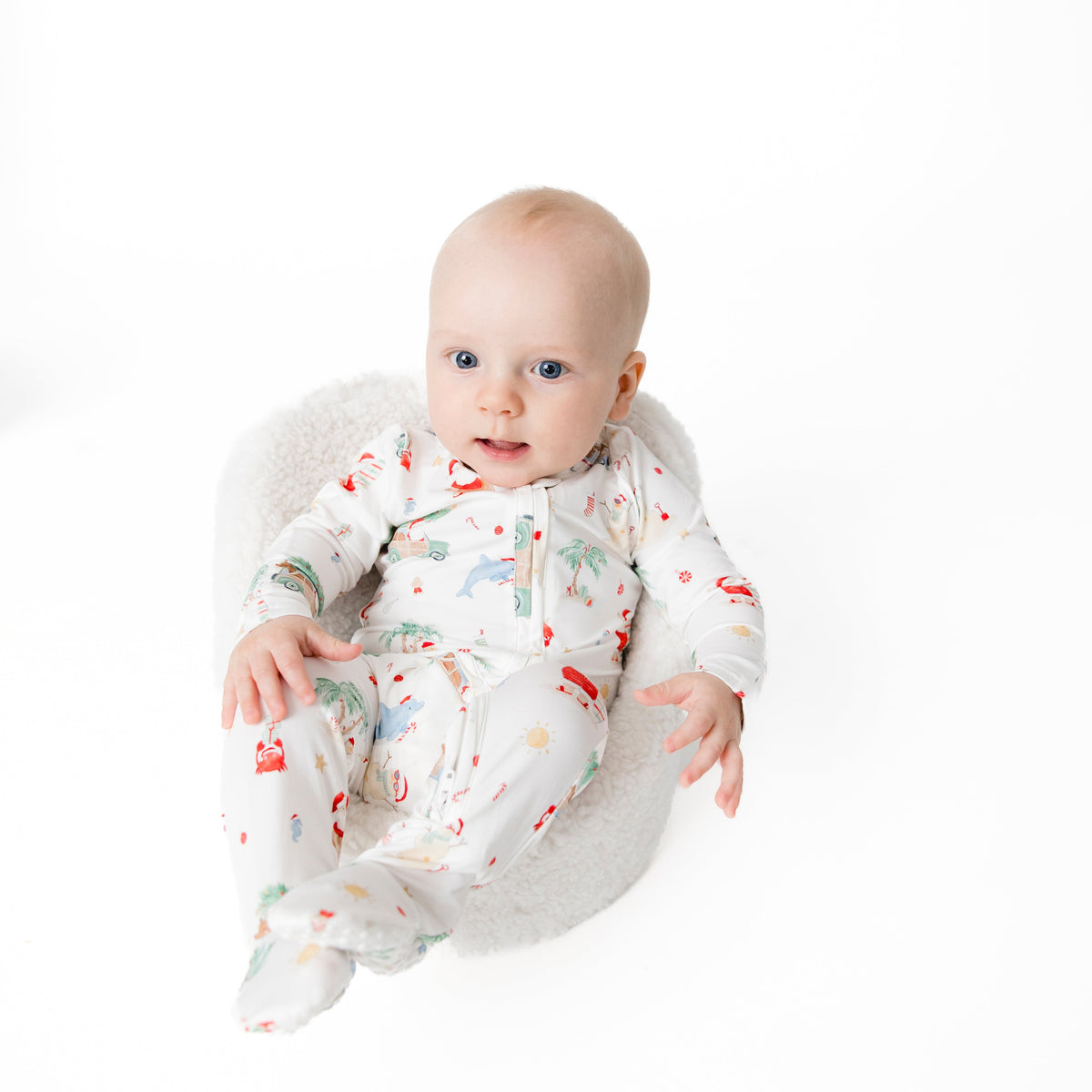 Beach Christmas - Bamboo - 2 Way Zipper Footie