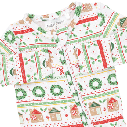 Gingerbread Fair Isle Uni - Bamboo - 2 Way Zipper Footie